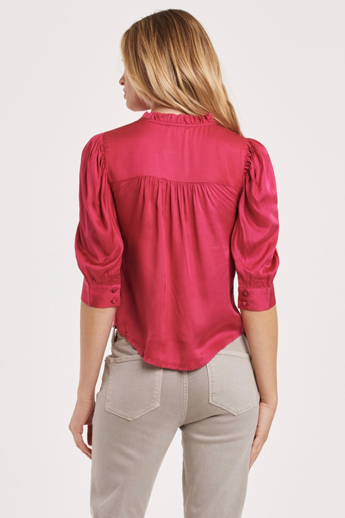 Nima Ruffle Neck Button-up Shirt