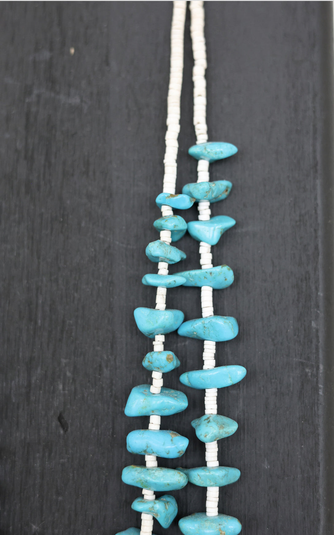 Double Strand Turquoise Chunk Necklace