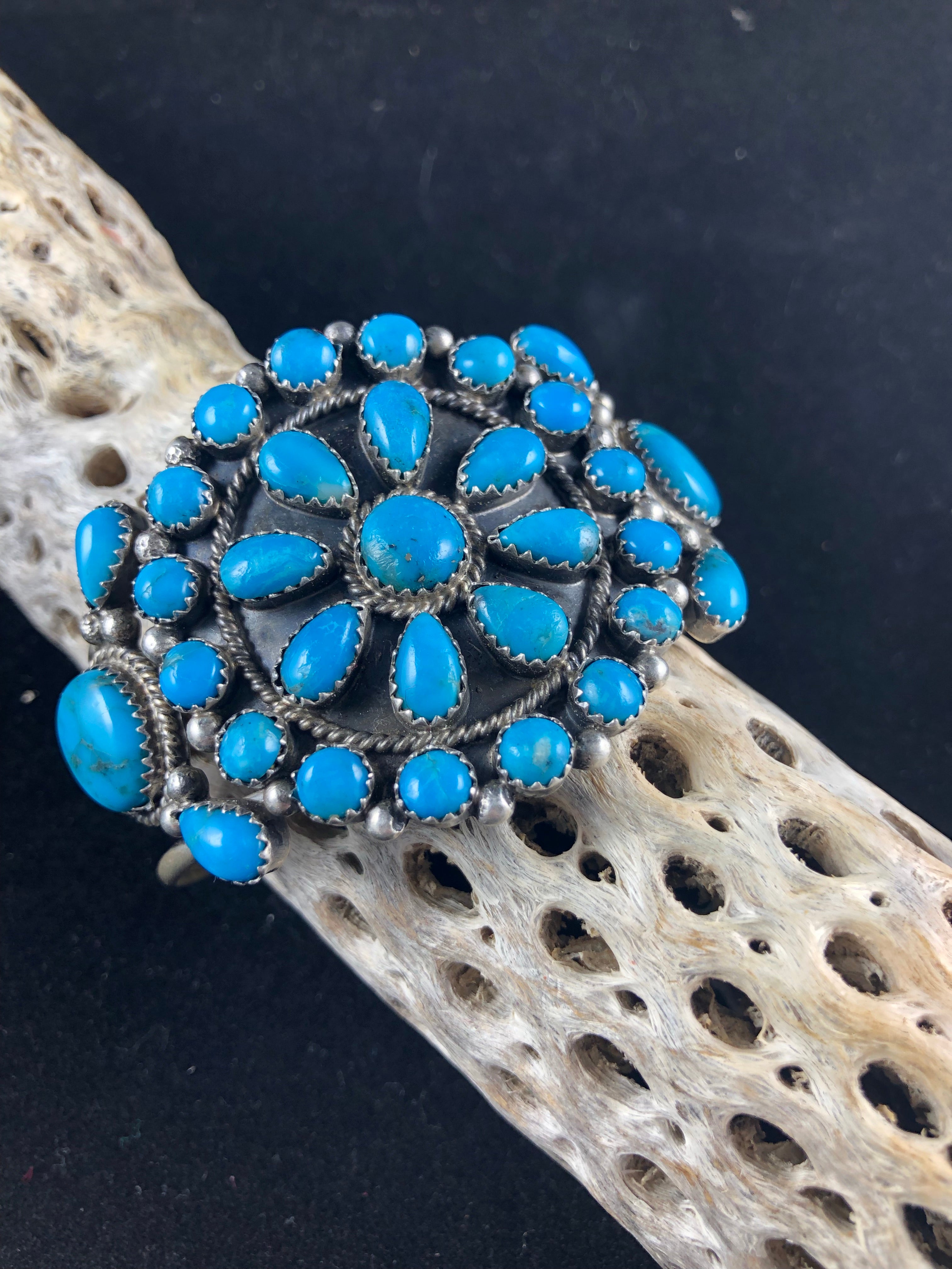 Vintage Turquoise Cluster Bracelet